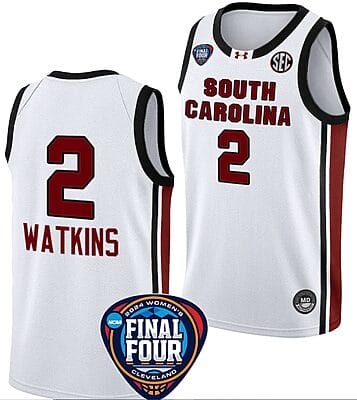 Ashlyn Watkins Jersey #2 South Carolina Gamecocks Basketball 2024 NCAA March Madness Final Four White