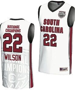 Aja Wilson Jersey #22 South Carolina Gamecocks 2024 NCAA Basketball National Champions White