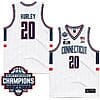 Andrew Hurley Jersey #20 UConn Huskies 2024 NCAA Basketball National Champions White