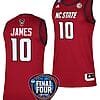 Aziaha James Jersey #10 NC State Wolfpack Basketball 2024 NCAA March Madness Final Four Red