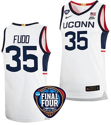Azzi Fudd Jersey #35 UConn Huskies Basketball 2024 NCAA March Madness Final Four White
