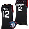 Ashlynn Shade Jersey #12 UConn Huskies Basketball 2024 NCAA March Madness Final Four Black