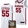 Aaron Estrada Jersey #55 Alabama Crimson Tide 2024 NCAA March Madness Final Four Basketball White