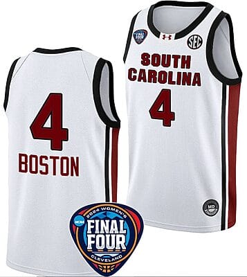 Aliyah Boston Jersey #4 South Carolina Gamecocks Basketball 2024 NCAA March Madness Final Four White