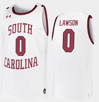 AJ Lawson Jersey #00 South Carolina Gamecocks College Basketball White Replica 