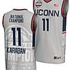 Alex Karaban Jersey #11 UConn Huskies 2024 NCAA Basketball National Champions Lightweight Gray