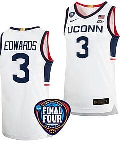 Aaliyah Edwards Jersey #3 UConn Huskies Basketball 2024 NCAA March Madness Final Four White