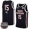 Adhel Tac Jersey #15 South Carolina Gamecocks 2024 NCAA Basketball National Champions Black