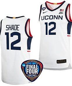 Ashlynn Shade Jersey #12 UConn Huskies Basketball 2024 NCAA March Madness Final Four White