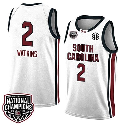 Ashlyn Watkins Jersey #2 South Carolina Gamecocks 2024 NCAA Basketball National Champions White Red