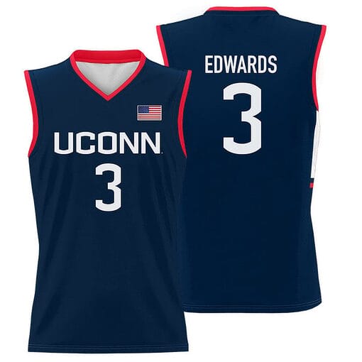 Aaliyah Edwards Jersey #3 UConn Huskies College Basketball Navy - Image 3