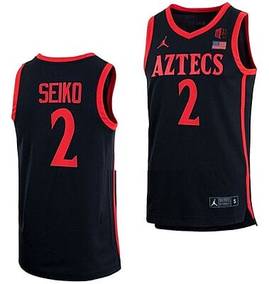 Adam Seiko Jersey #2 San Diego State Aztecs College Basketball Black