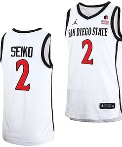 Adam Seiko Jersey #2 San Diego State Aztecs College Basketball Home White