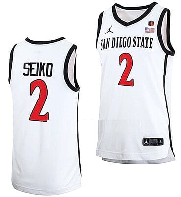 Adam Seiko Jersey #2 San Diego State Aztecs College Basketball Home White