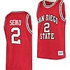 Adam Seiko Jersey #2 San Diego State Aztecs College Basketball Red Retro