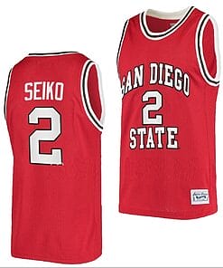 Adam Seiko Jersey #2 San Diego State Aztecs College Basketball Red Retro