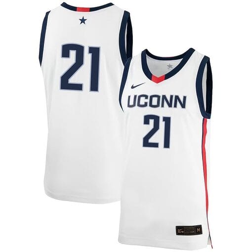 Adama Sanogo Jersey #21 UConn Huskies College Basketball No Name White 1 - Image 3