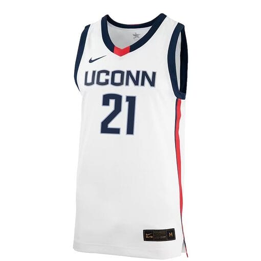 Adama Sanogo Jersey #21 UConn Huskies College Basketball No Name White 1