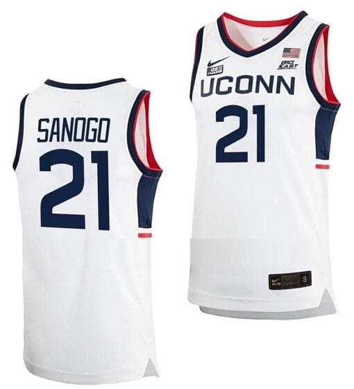 Adama Sanogo Jersey UConn Huskies College Basketball White Replica #21