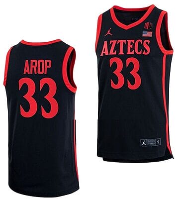 Aguek Arop Jersey #33 San Diego State Aztecs College Basketball Black