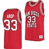 Aguek Arop Jersey #33 San Diego State Aztecs College Basketball Red Retro