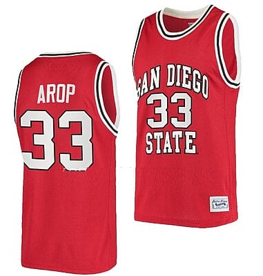 Aguek Arop Jersey #33 San Diego State Aztecs College Basketball Red Retro 