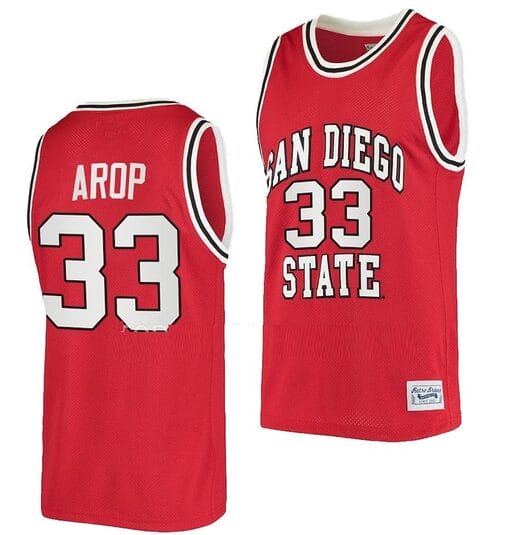 Aguek Arop Jersey #33 San Diego State Aztecs College Basketball Red Retro