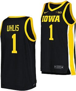 Ahron Uhlis Jersey #1 Iowa Hawkeyes College Basketball Black