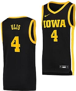 Ahron Ulis Jersey #4 Iowa Hawkeyes College Basketball Black Swingman