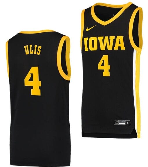 Ahron Ulis Jersey #4 Iowa Hawkeyes College Basketball Black Swingman