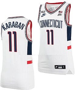 Alex Karaban Jersey UConn Huskies College Basketball Alumni White #11