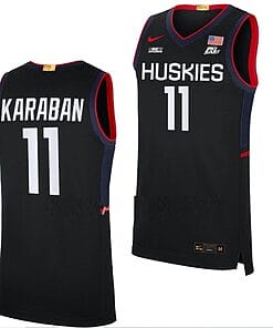Alex Karaban Jersey UConn Huskies College Basketball Limited Black #11