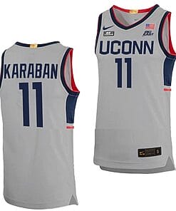 Alex Karaban Jersey UConn Huskies College Basketball Limited Gray #11