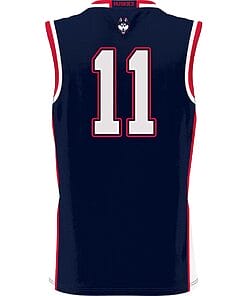 Alternative view of Alex Karaban Jersey #11 UConn Huskies College Basketball No Name Navy