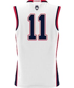 Alternative view of Alex Karaban Jersey #11 UConn Huskies College Basketball White
