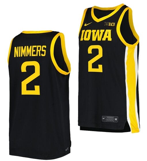 Amarion Nimmers Jersey #2 Iowa Hawkeyes College Basketball Black