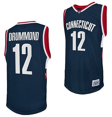 Andre Drummond Jersey UConn Huskies College Basketball Navy Retro #12