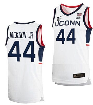 Andre Jackson Jr Jersey UConn Huskies College Basketball White Replica #44