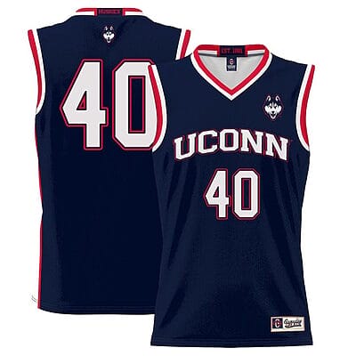 Andre Johnson Jr Jersey #40 UConn Huskies College Basketball No Name Navy