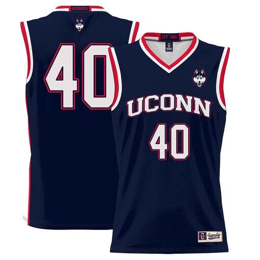 Andre Johnson Jr Jersey #40 UConn Huskies College Basketball No Name Navy
