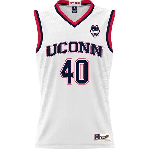 Andre Johnson Jr Jersey #40 UConn Huskies College Basketball White
