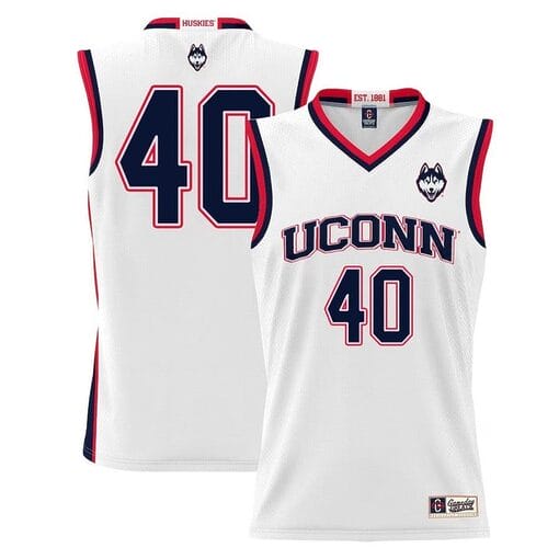 Andre Johnson Jr Jersey #40 UConn Huskies College Basketball White - Image 3