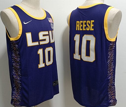 Angel Reese Jersey #10 Lsu Tigers College Basketball Stitched Purple