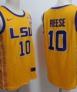 Angel Reese Jersey #10 Lsu Tigers College Basketball Stitched Yellow