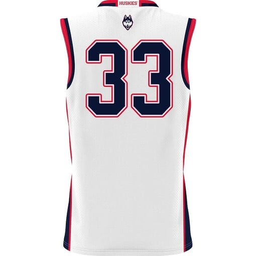Apostolos Roumoglou Jersey #33 UConn Huskies College Basketball White - Image 2