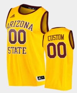Custom Arizona State Jersey Sun Devils Name Number Gold College Basketball Player Jersey1