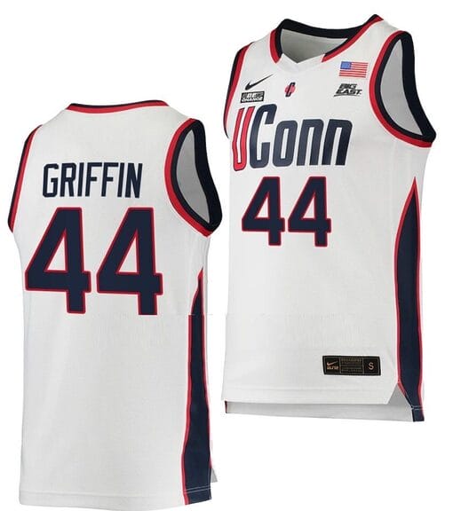 Aubrey Griffin Jersey UConn Huskies College Basketball White Replica #44