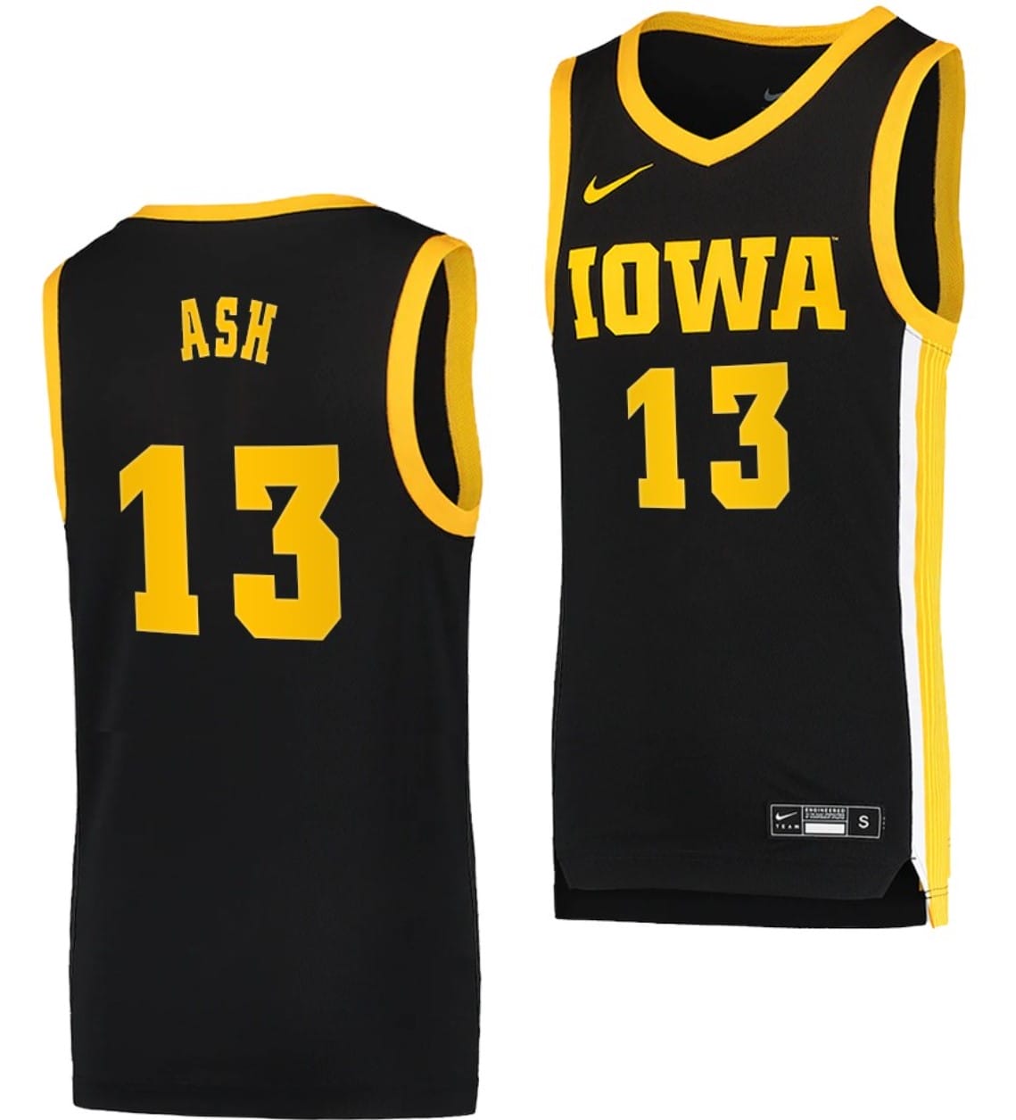 Austin Ash Jersey #13 Iowa Hawkeyes College Basketball Black Swingman