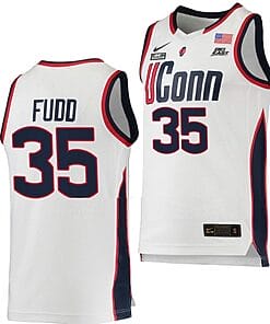 Azzi Fudd Jersey UConn Huskies College Basketball White Replica #35