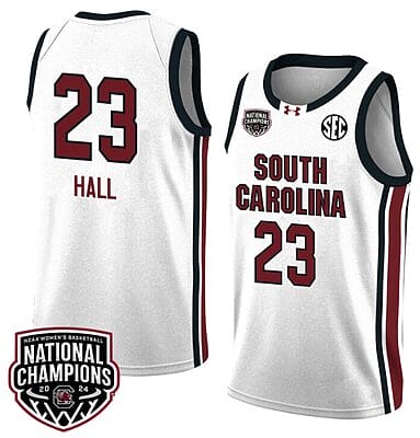 Bree Hall Jersey #23 South Carolina Gamecocks 2024 NCAA Basketball National Champions White Red